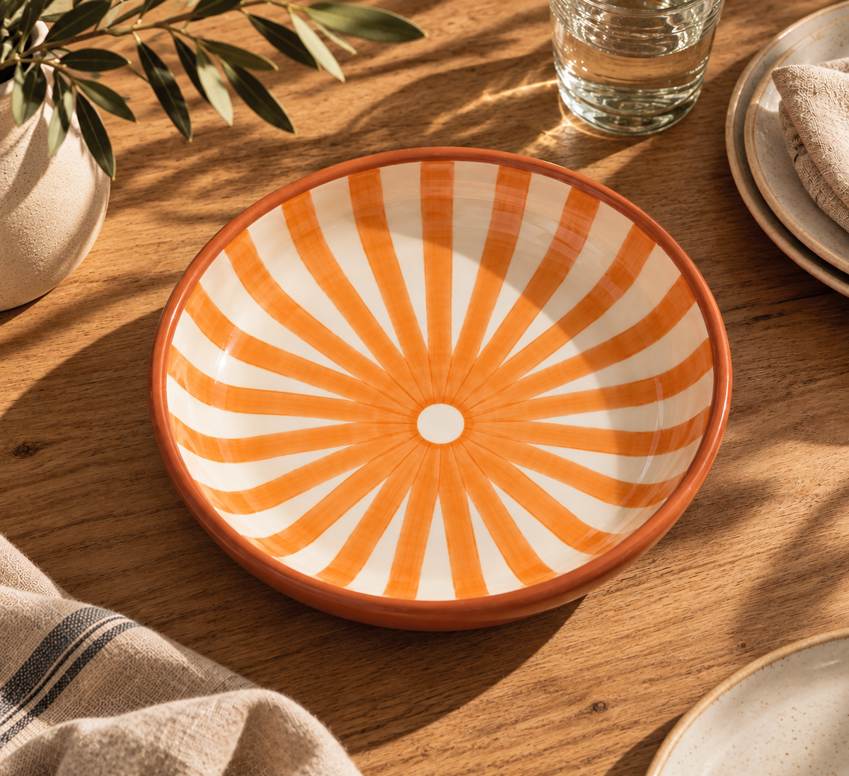 Grand plat orange – Collection SOLEIL – Céramique - Plats & coupelles – vue 3