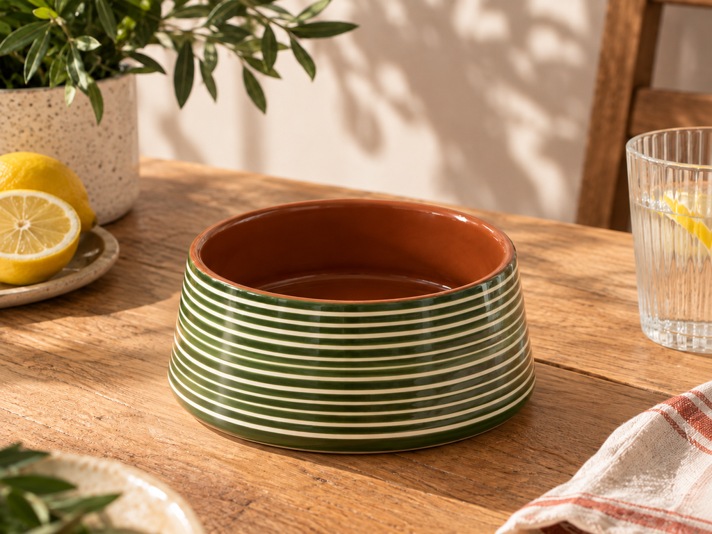 Petit saladier vert – Collection RAYURE – Céramique - Bols & saladiers – vue 3