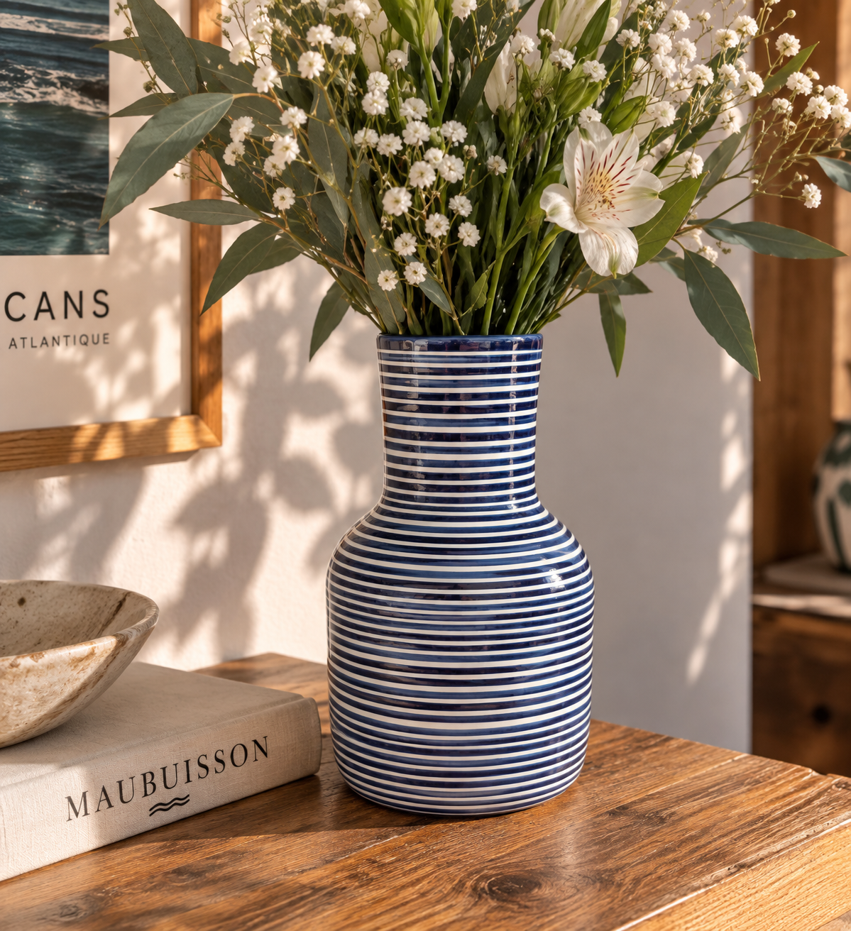 Grand Vase bleu – Collection RAYURE – Céramique - Vases – vue 3