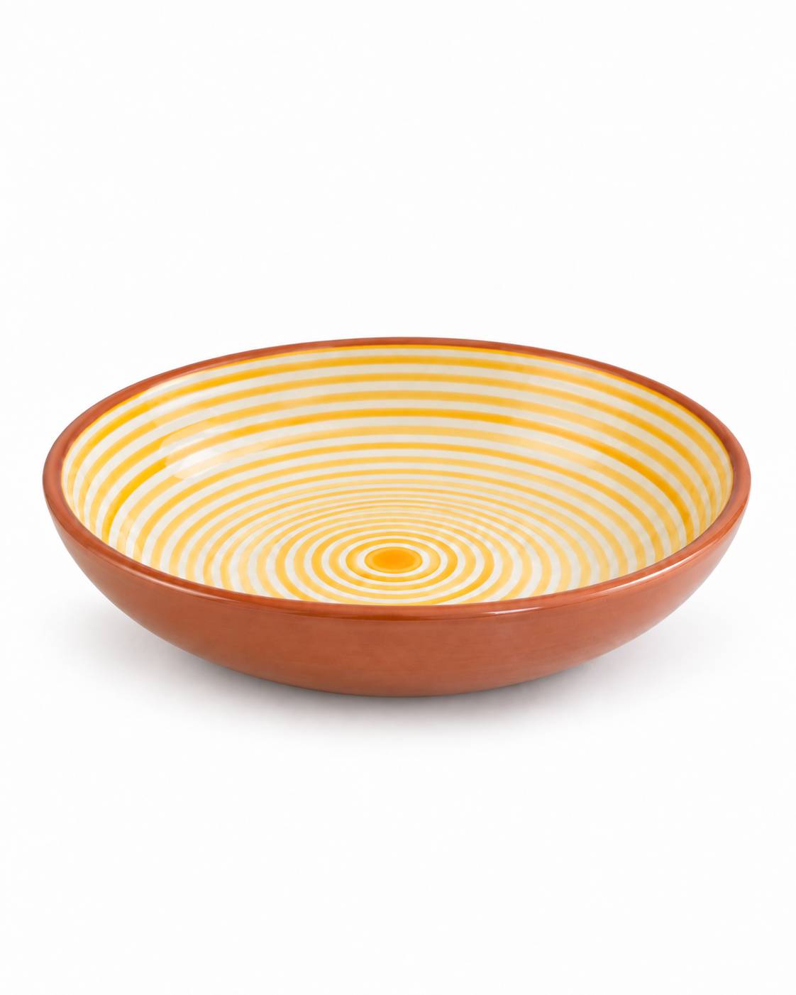 Plat médium jaune – Collection RAYURE – Céramique - Plats & coupelles