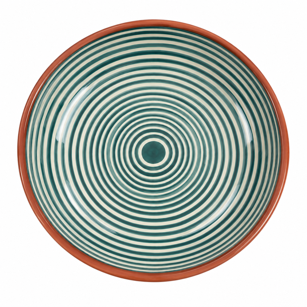 Grand plat teal – Collection RAYURE – Céramique - Plats & coupelles – vue 2