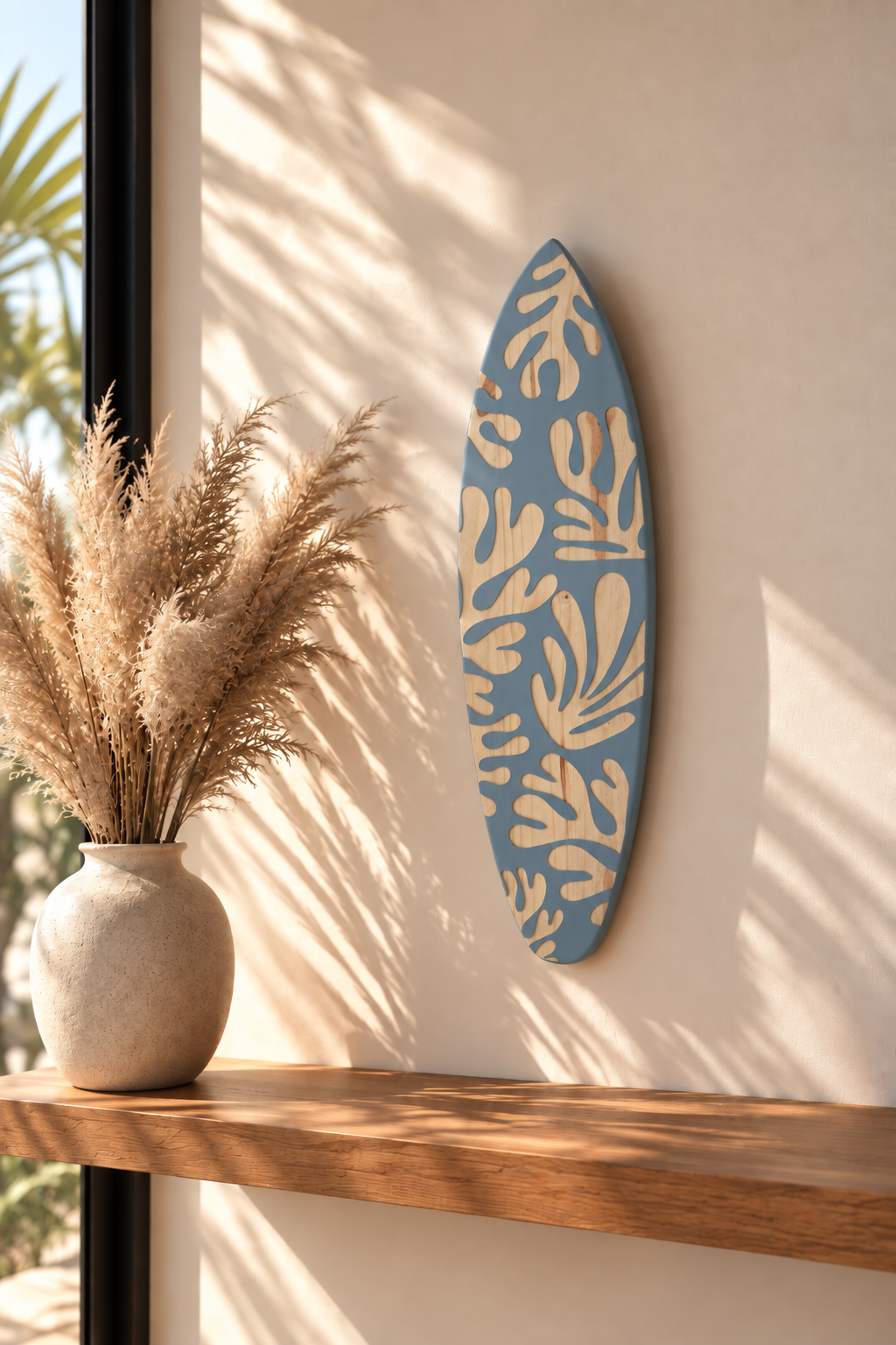 Planche de surf décorative Corail bleu – 80 cm
