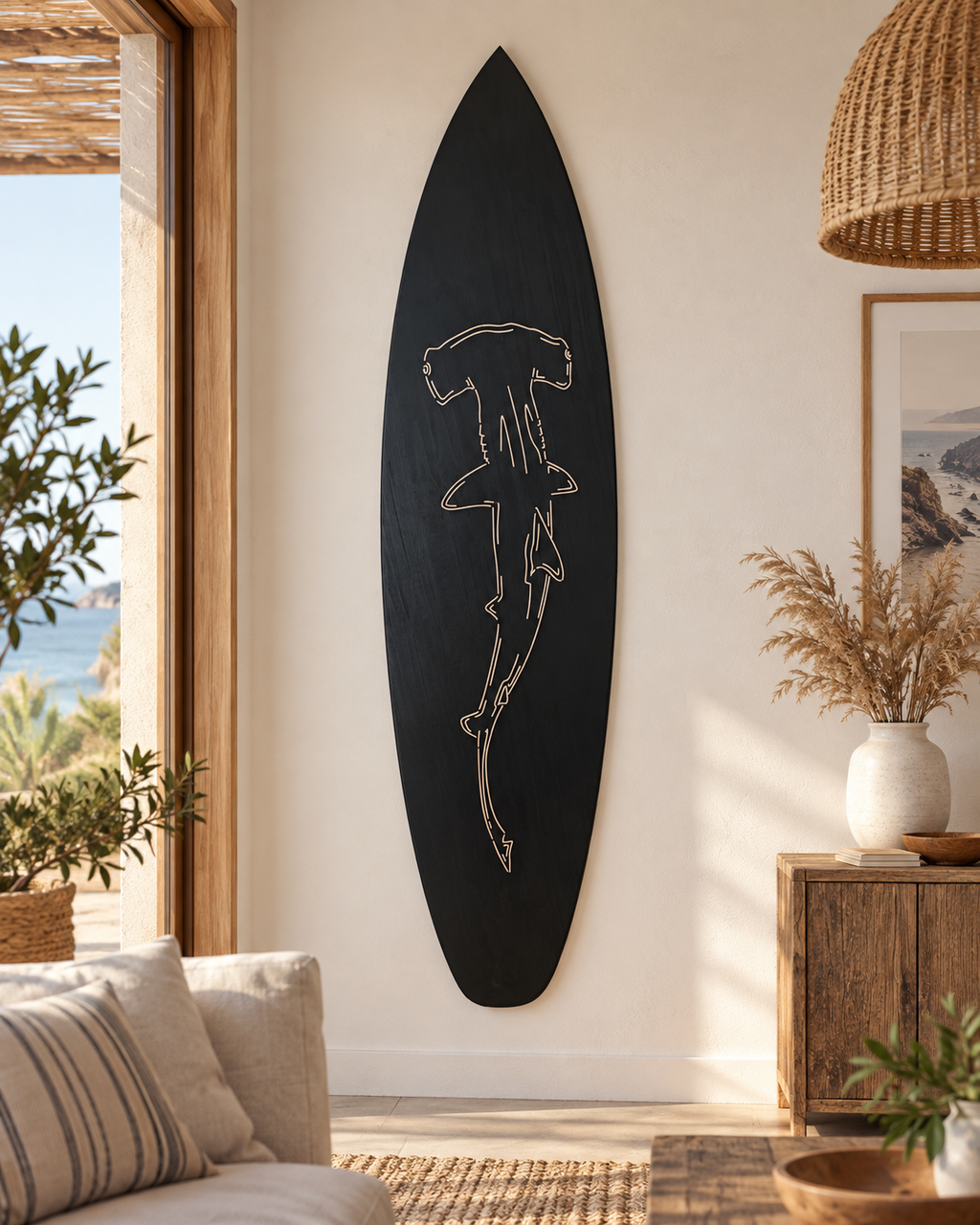 Planche de surf décorative Varek Requin – 180 cm