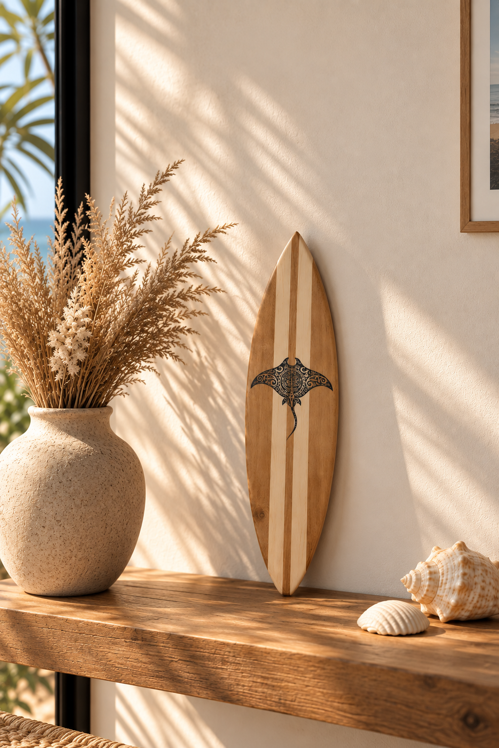 Planche de surf décorative Hanifaru Raie manta – 30 cm