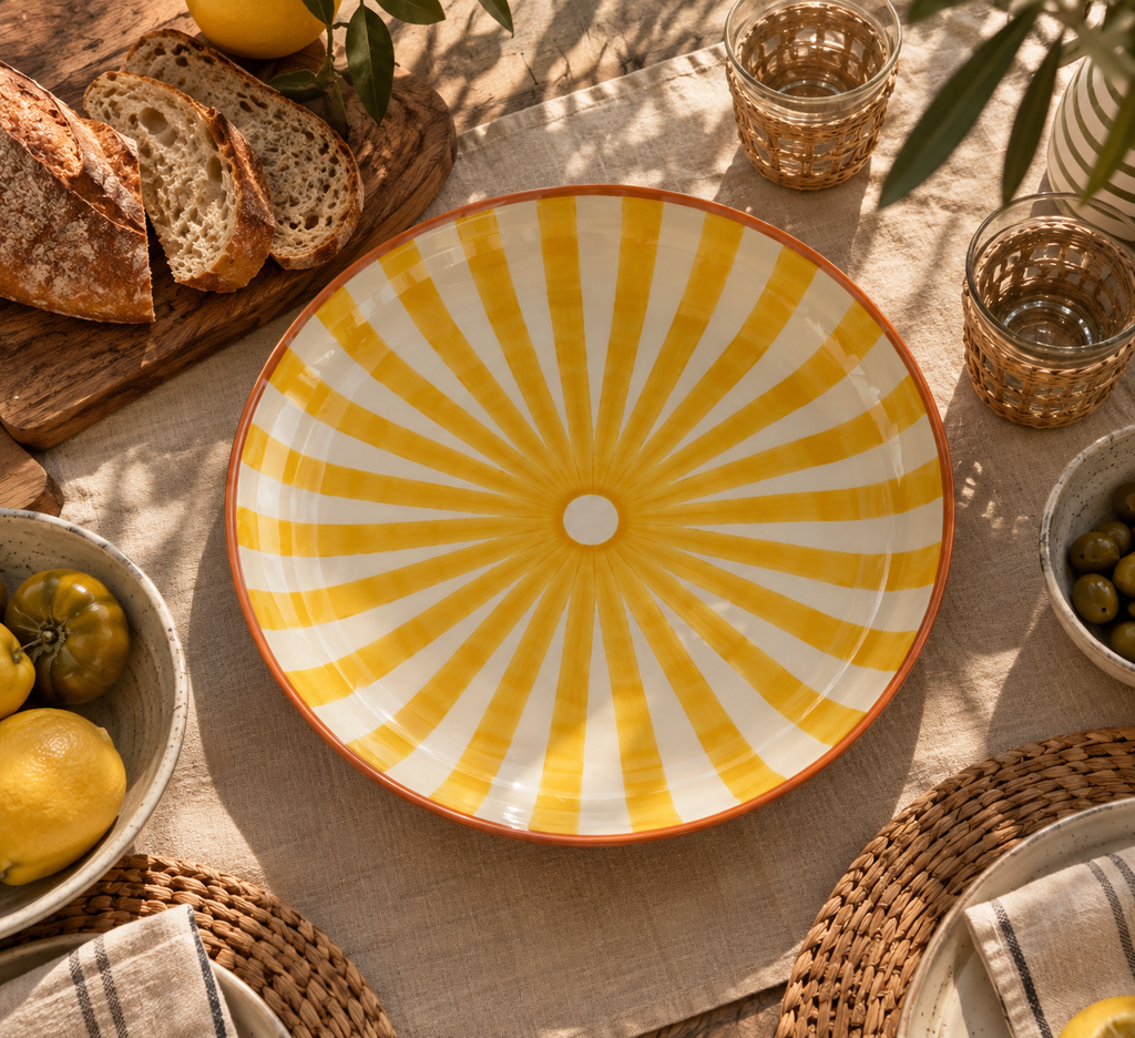 Grand plat jaune – Collection SOLEIL – Céramique - Plats & coupelles – vue 3