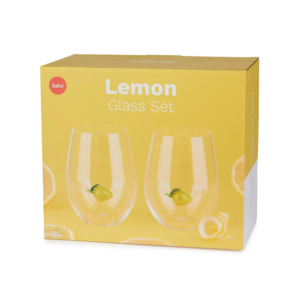 Verres Citron (lot de 2) – Balvi – Art de la table – vue 2